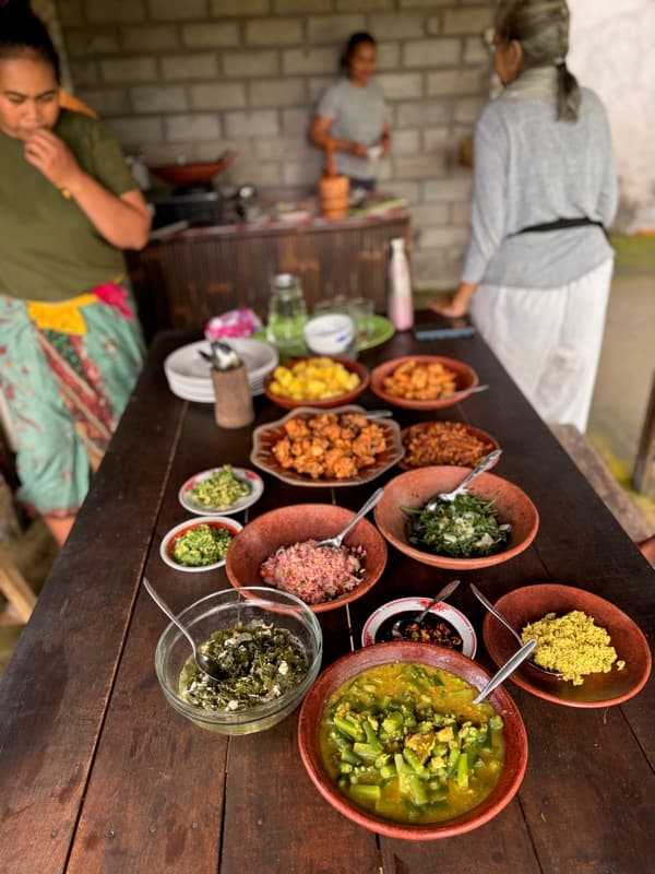 Colorful foraged feast