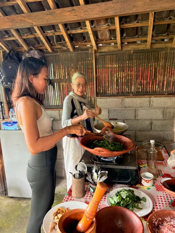 Cooking with fresh greens
