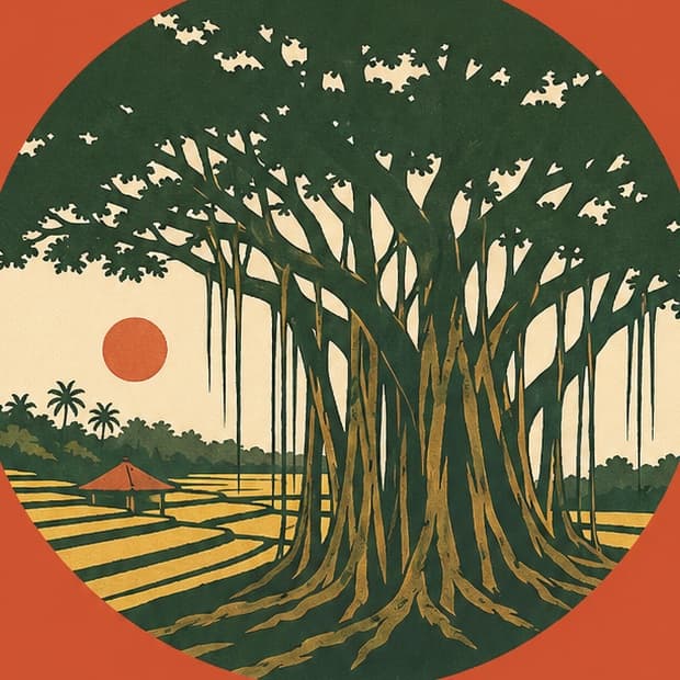 Hai Bali banyan illustration